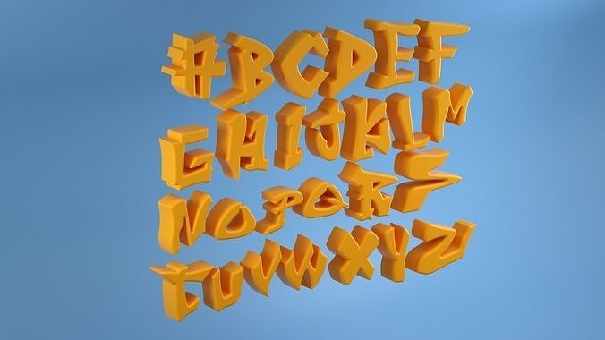 3D Graffiti Alphabet Letters 3D model