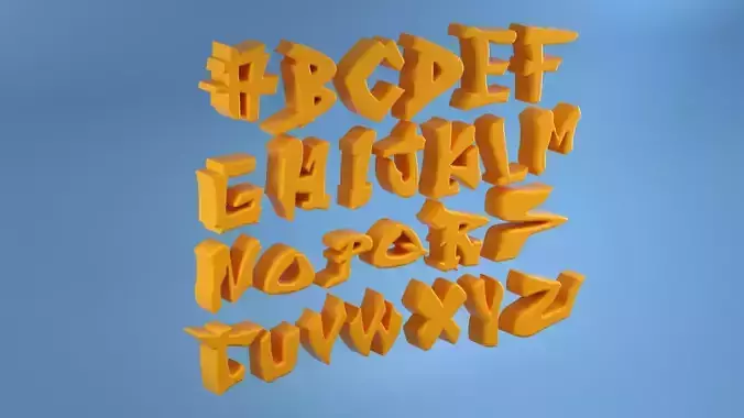 3D Graffiti Alphabet Letters 3D model