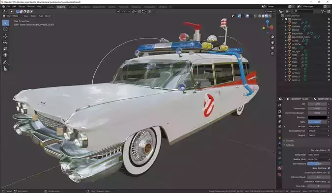 Goshtbusters Ecto-1 Wagon vehicle cadillac 1959 3D model