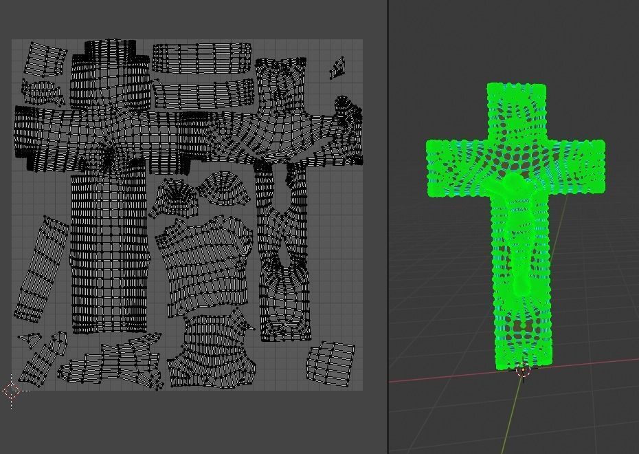 Crucifix Lowpoly Textured Low-poly 3D model_12