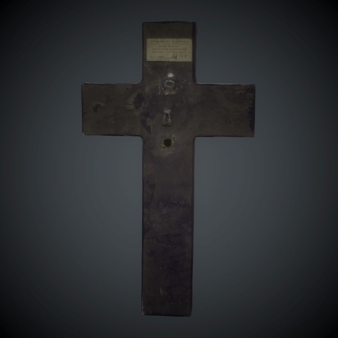 Crucifix Lowpoly Textured Low-poly 3D model_9