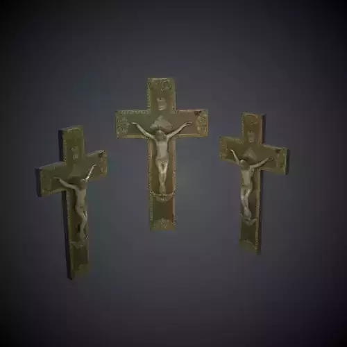 Crucifix Lowpoly Textured