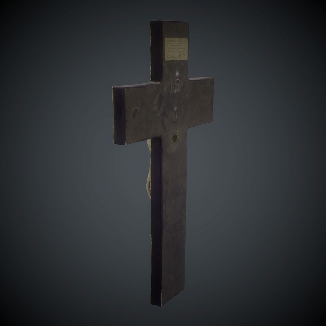 Crucifix Lowpoly Textured Low-poly 3D model_3