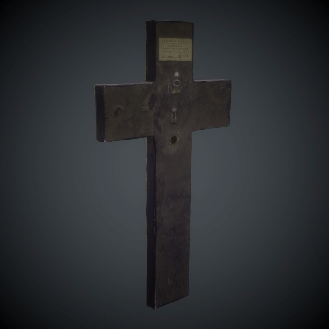 Crucifix Lowpoly Textured Low-poly 3D model_8