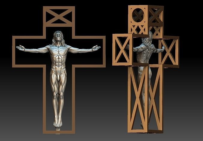 cross free man pandant  cross  3d model  3D print model