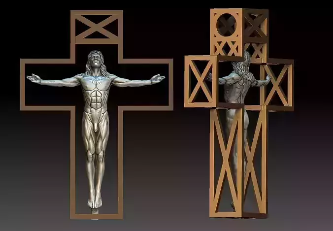 cross free man pandant  cross  3d model 