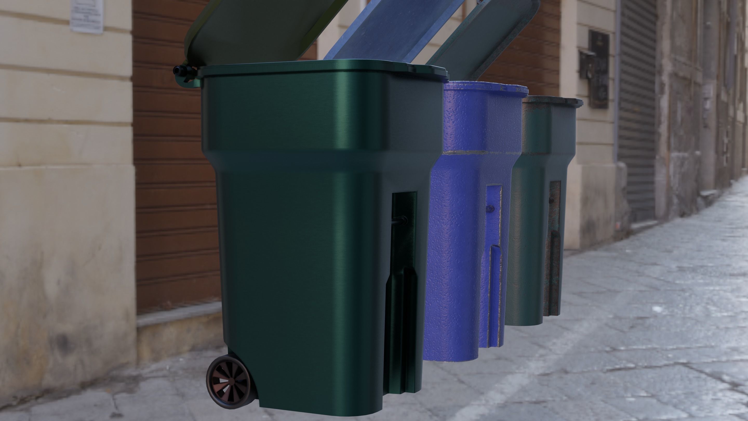 trash dumpster Low-poly 3D model_10