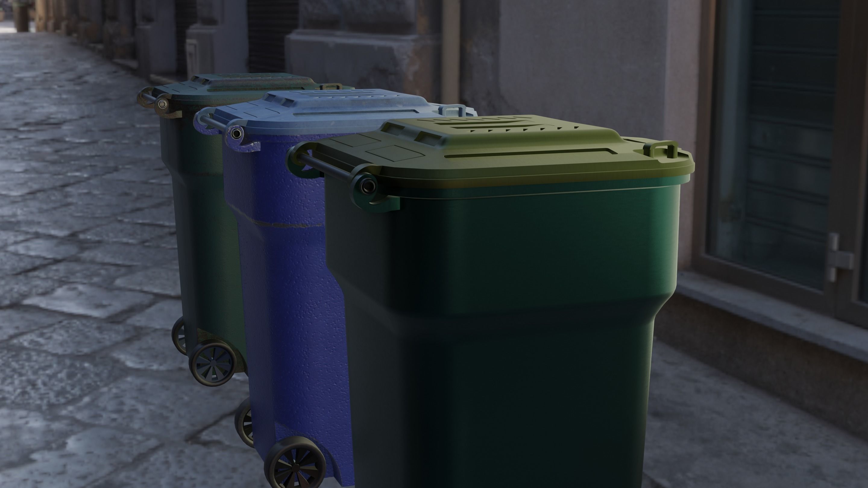 trash dumpster Low-poly 3D model_13