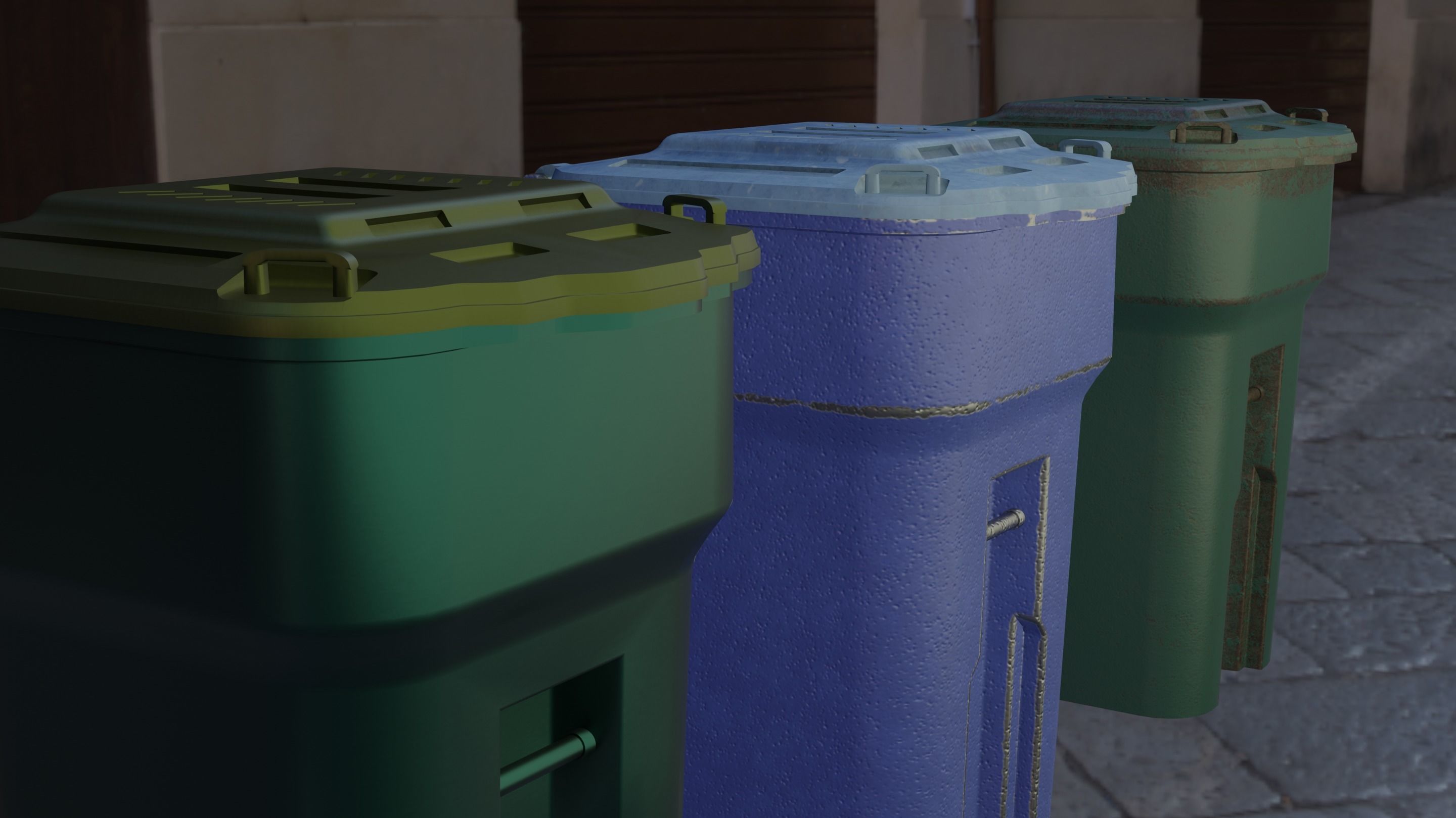 trash dumpster Low-poly 3D model_11