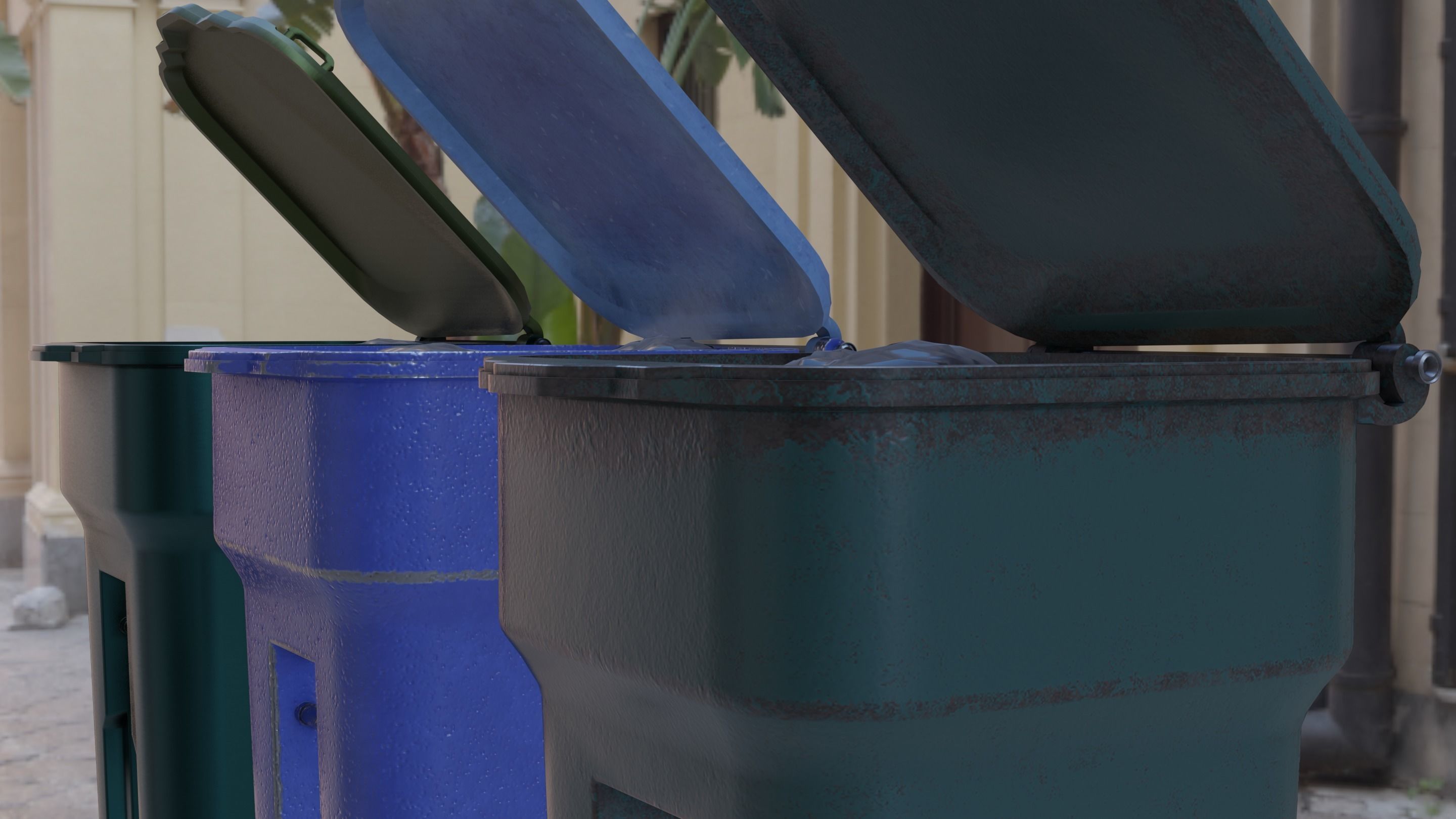 trash dumpster Low-poly 3D model_6
