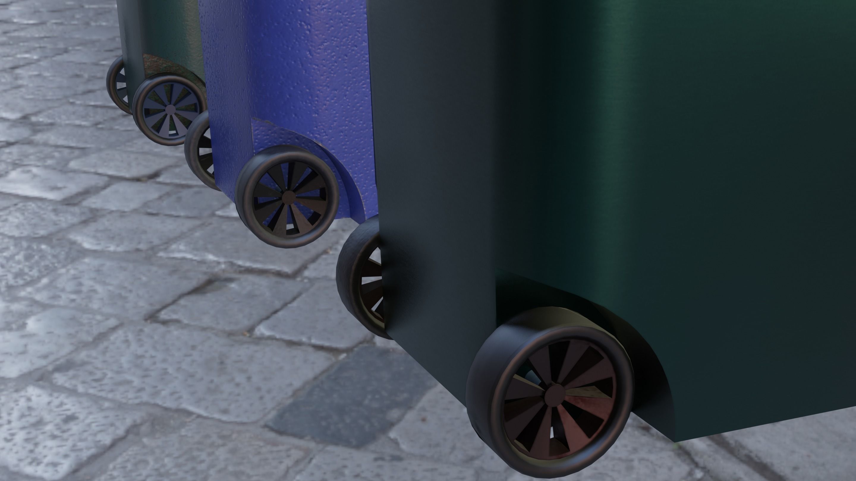 trash dumpster Low-poly 3D model_9