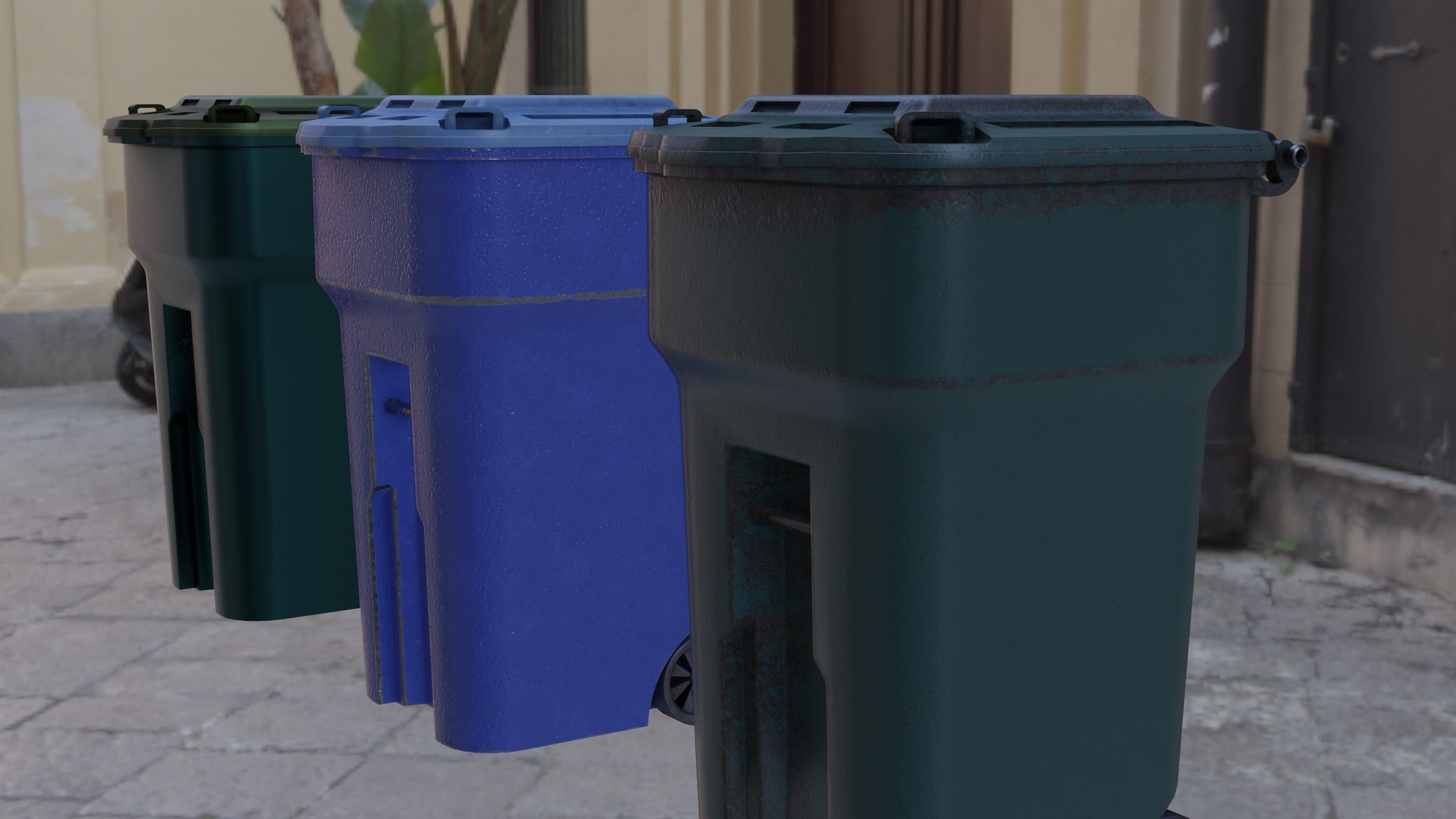 trash dumpster Low-poly 3D model_7