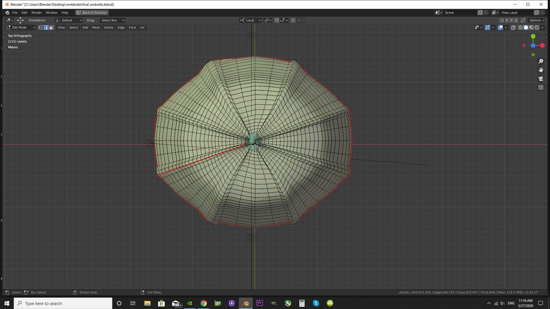 Advanced umbrella rigged for blender  Low-poly 3D model_5