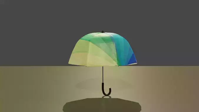 Advanced umbrella rigged for blender  Low-poly 3D model