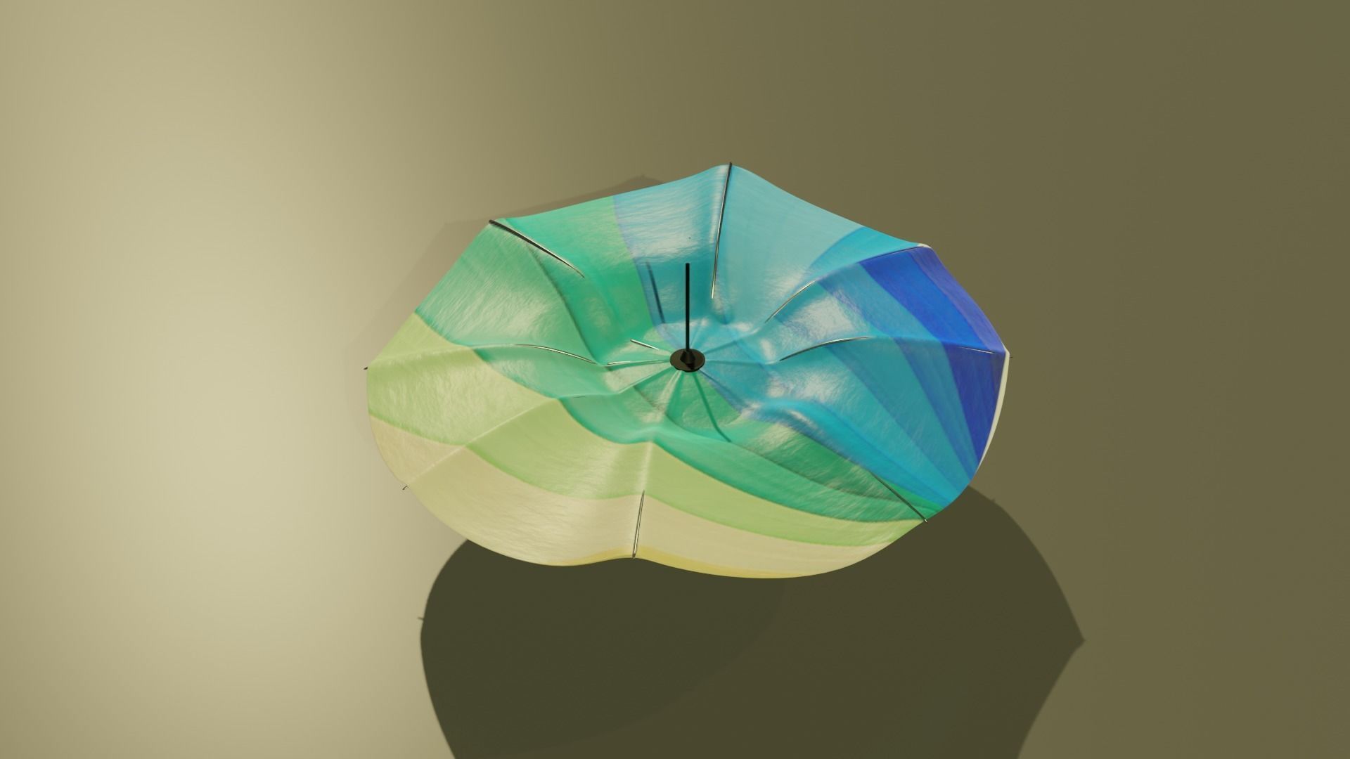 Advanced umbrella rigged for blender  Low-poly 3D model_2