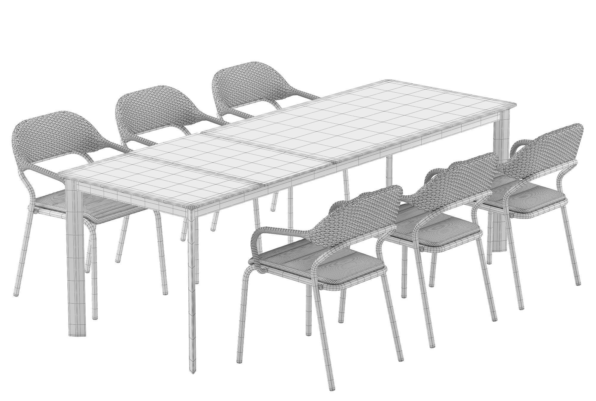 Varaschin Noss chair System table set 3D model_5