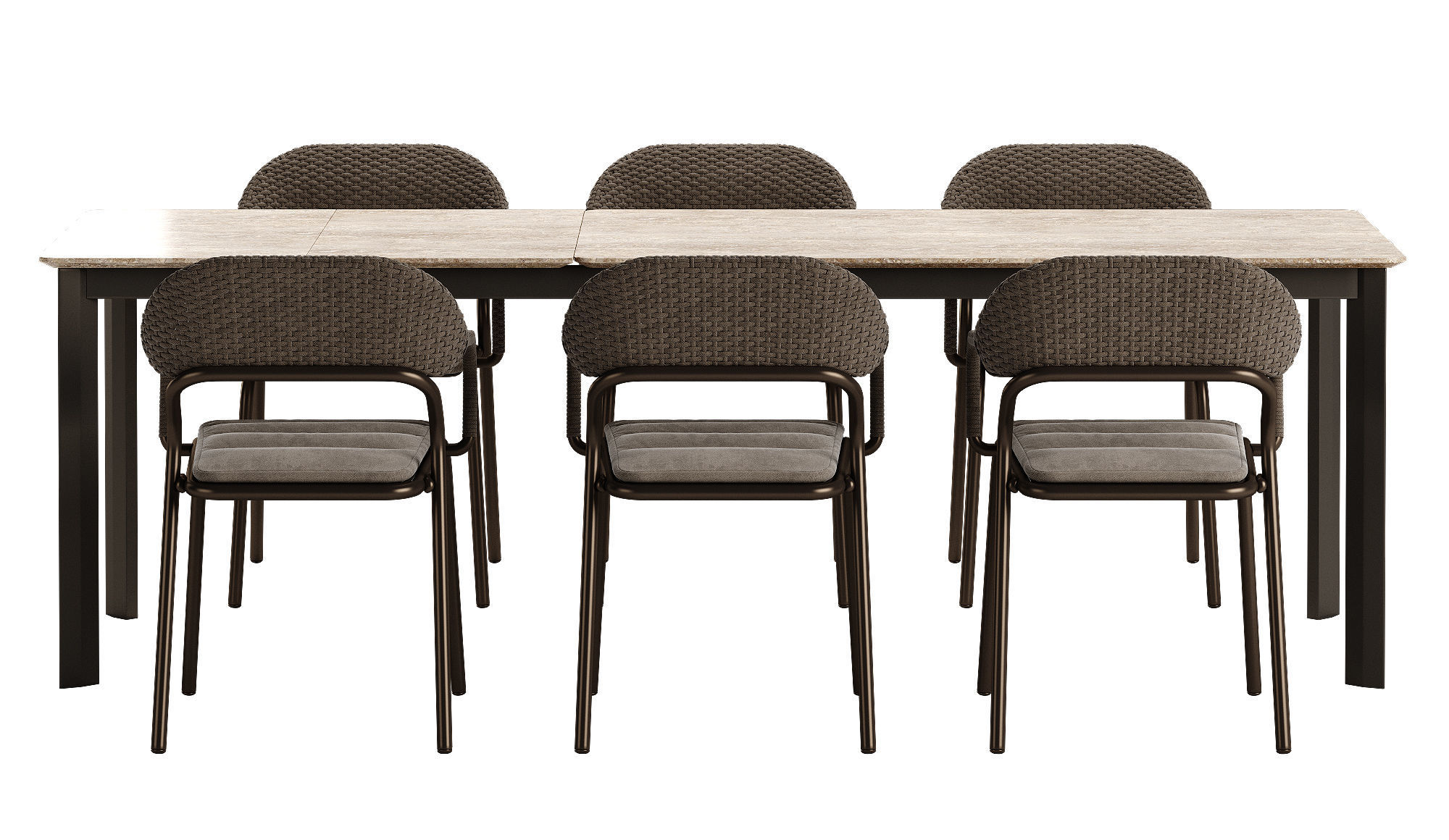 Varaschin Noss chair System table set 3D model_2