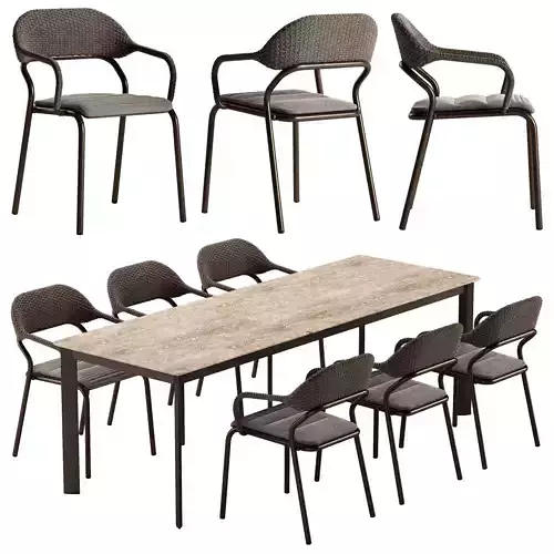 Varaschin Noss chair System table set