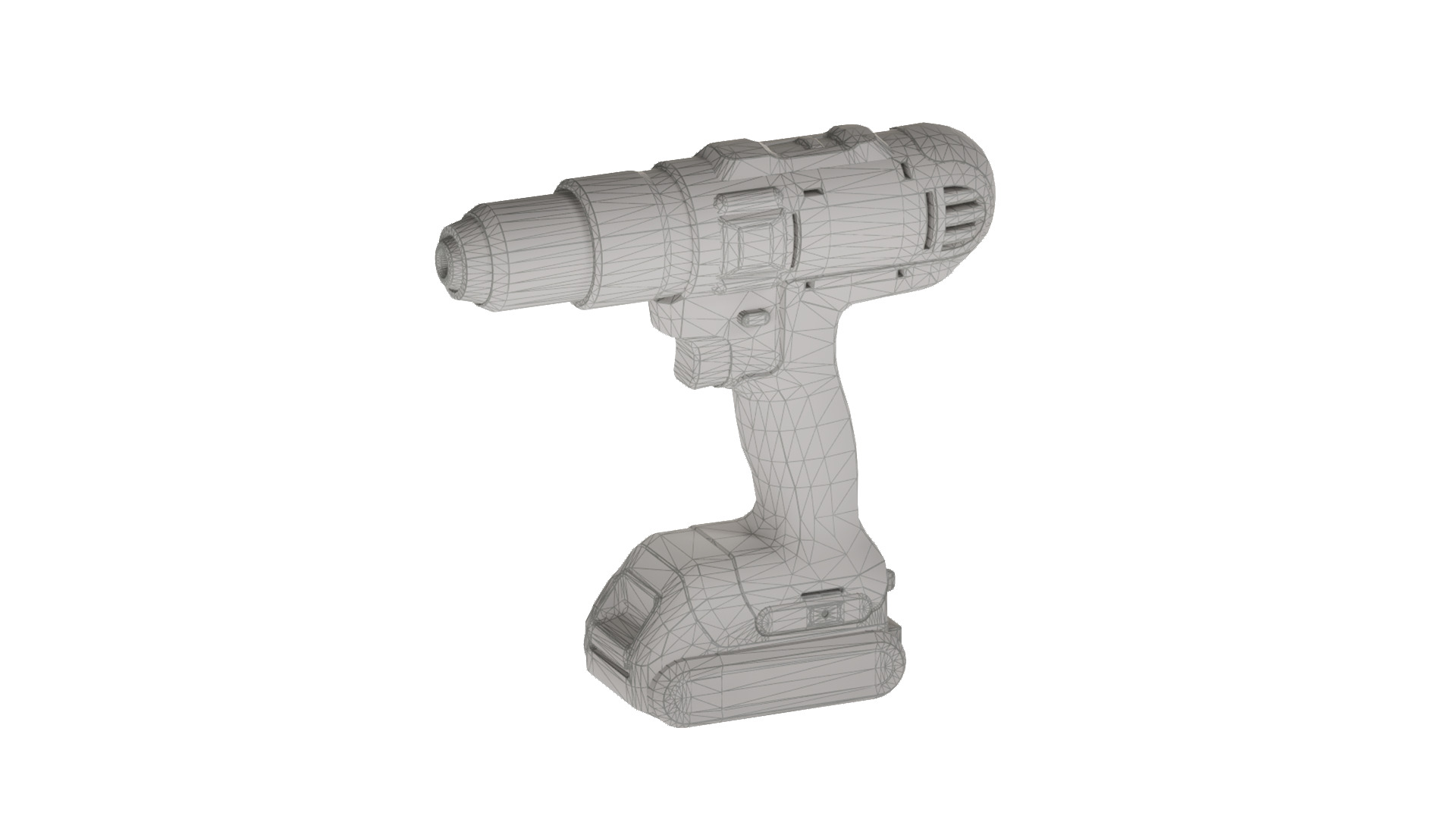Cordless Drill Low-poly 3D model_4