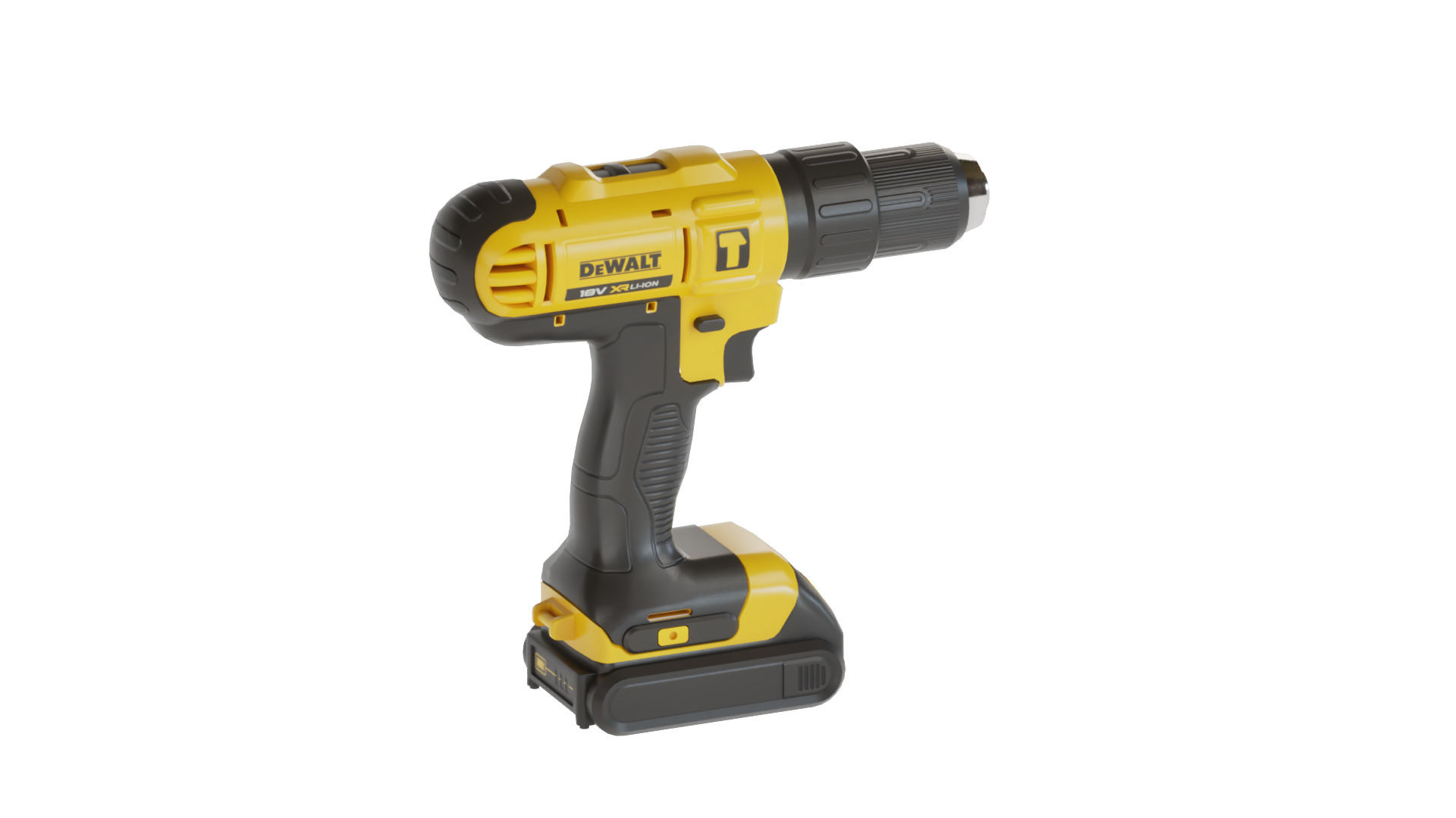 Cordless Drill Low-poly 3D model_1