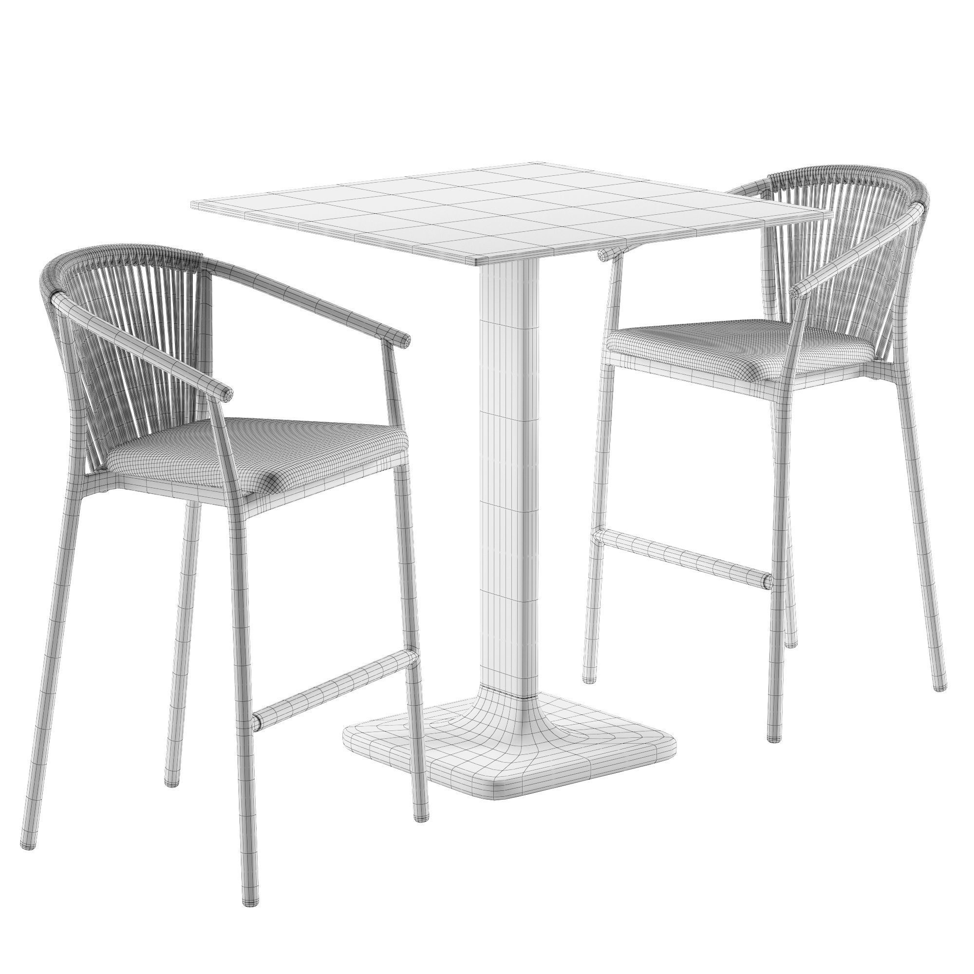 Varaschin Smart stool Plinto table set 3D model_1