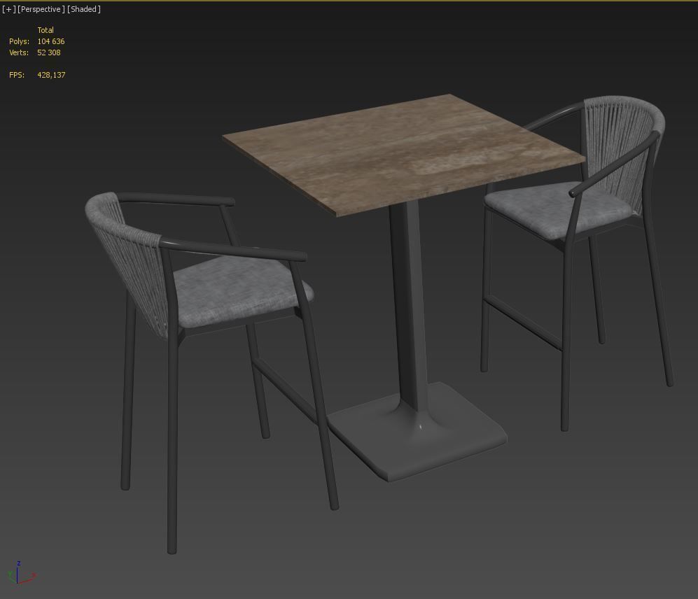 Varaschin Smart stool Plinto table set 3D model_2