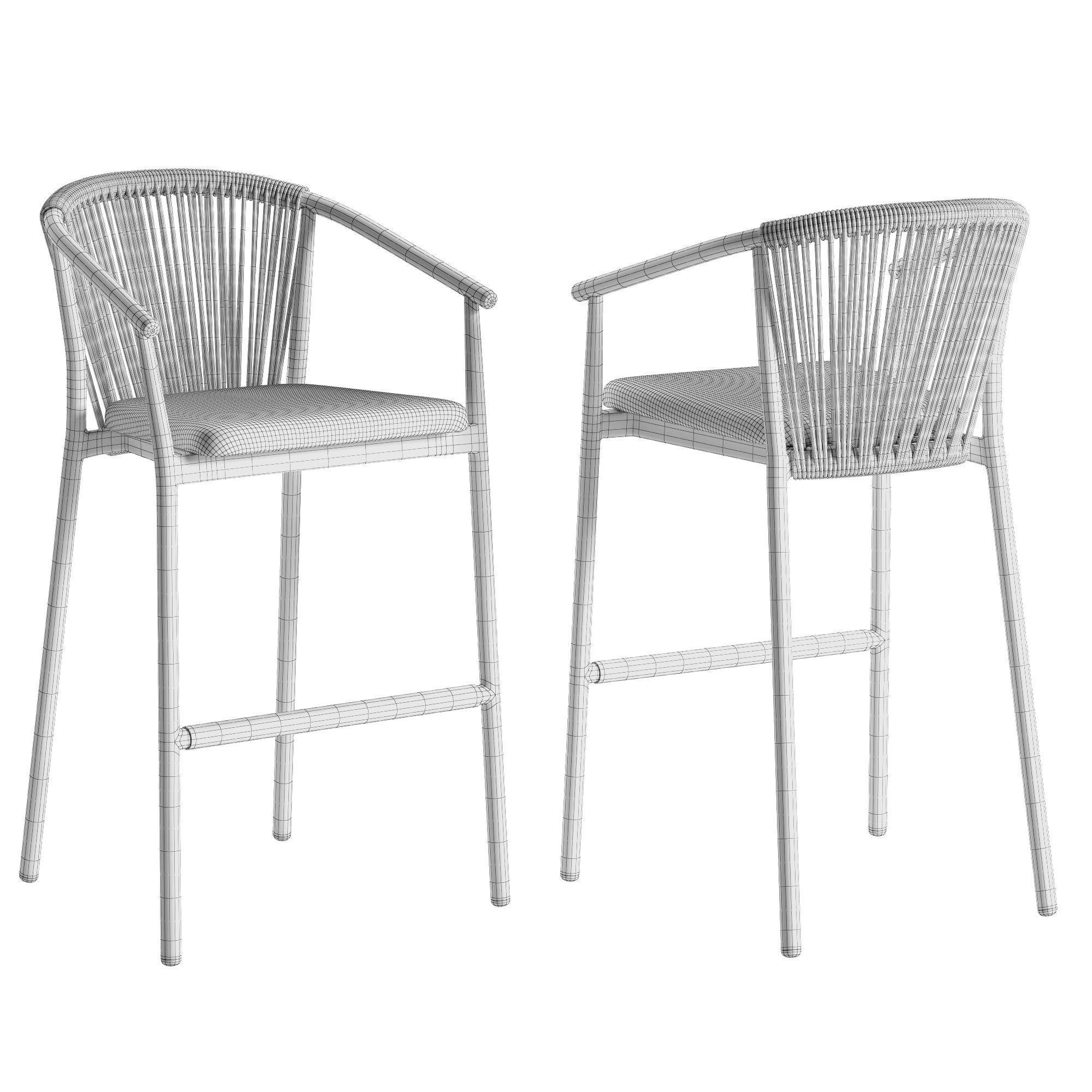 Varaschin Smart stool Plinto table set 3D model_7