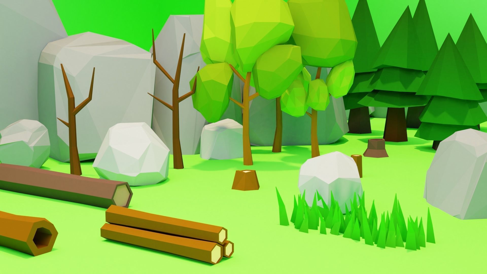 Epic Modular Apocalyptic Pack Low-poly 3D model_10