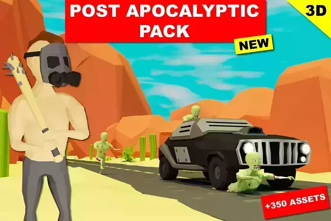 Epic Modular Apocalyptic Pack Low-poly 3D model