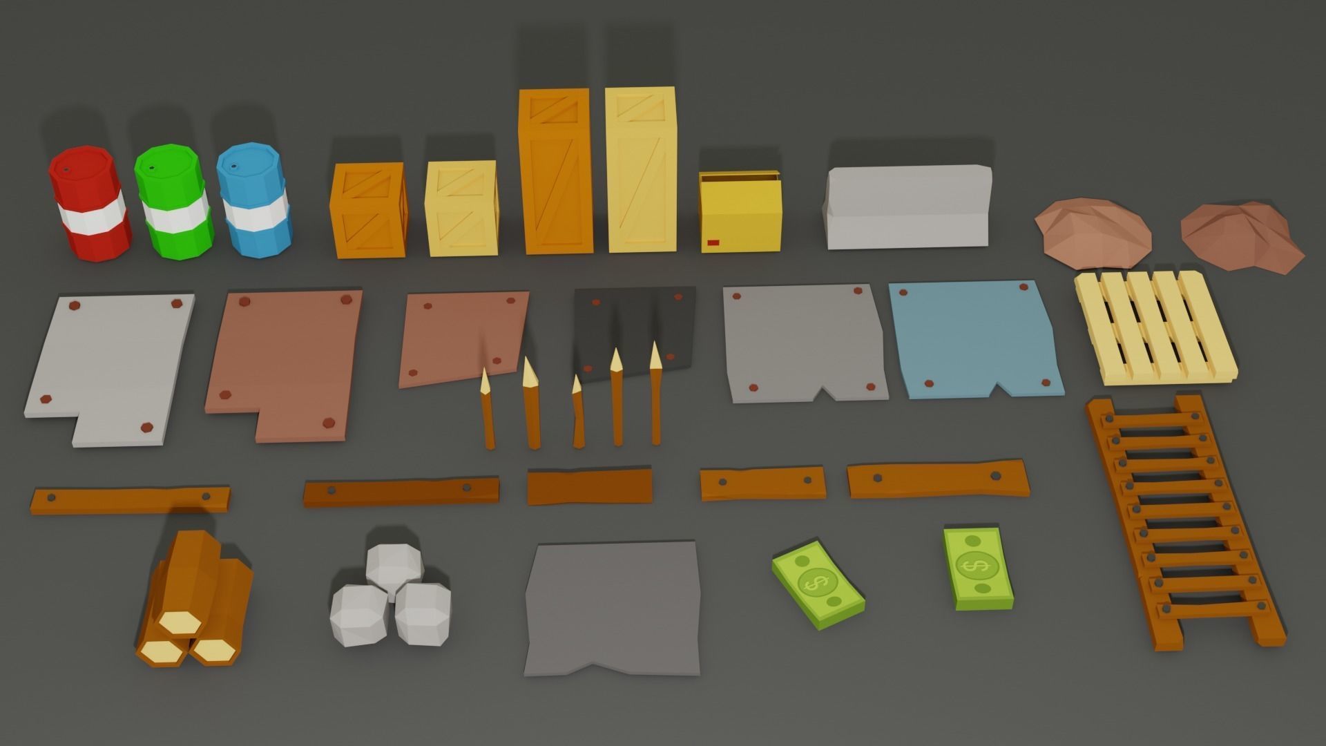 Epic Modular Apocalyptic Pack Low-poly 3D model_7