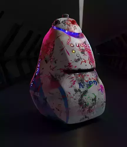 NYPD K5 Robot Cop Vandalized - clean texture included