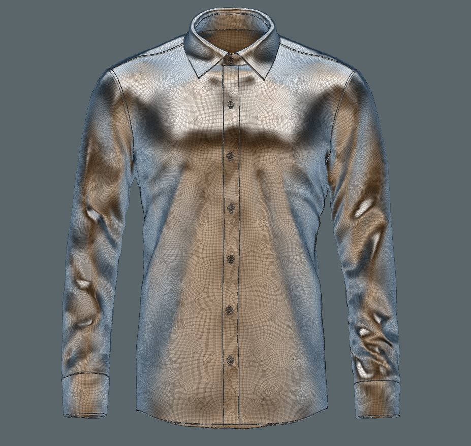 Men Shirt 3D model_2