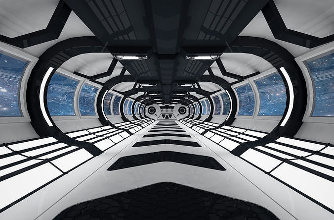 SCI FI INTERIOR SCENE SPACE SHIP Low-poly 3D model
