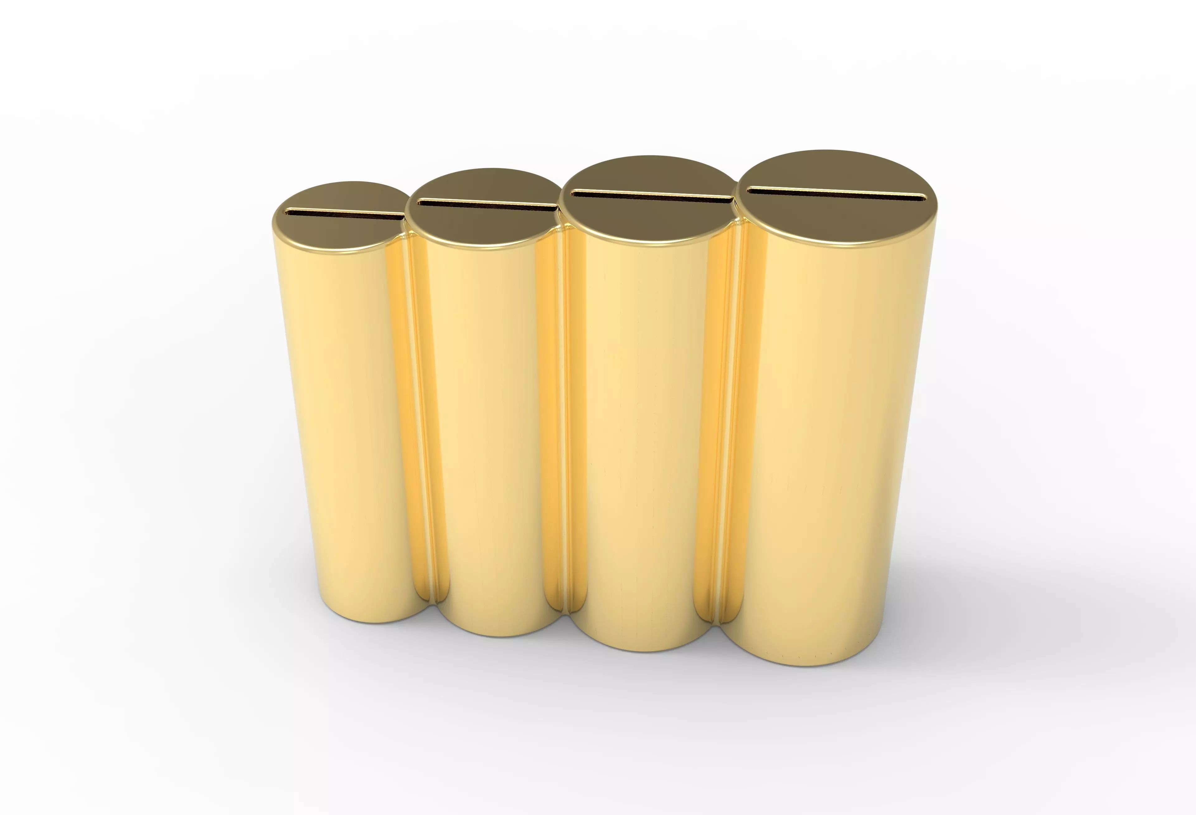 Coin-Piggy-Bank four gold cylinders 3D print model