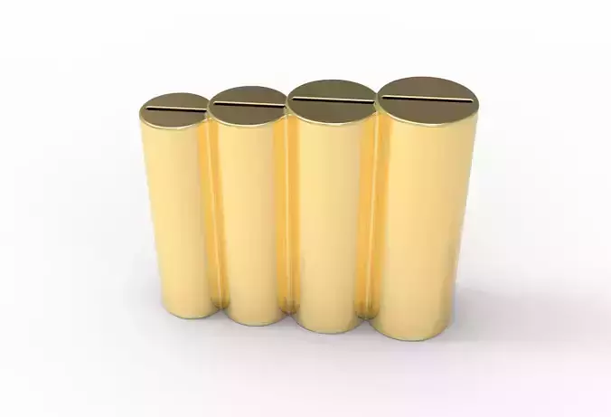 Coin-Piggy-Bank four gold cylinders 3D print model