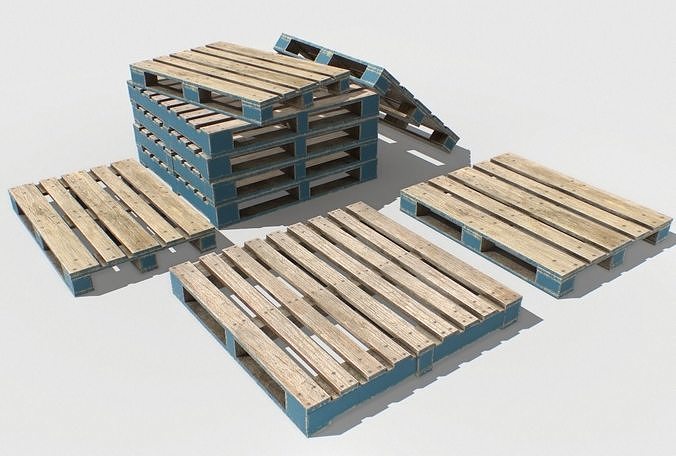 Industrial Wooden Pallet 1 PBR  Low-poly 3D model