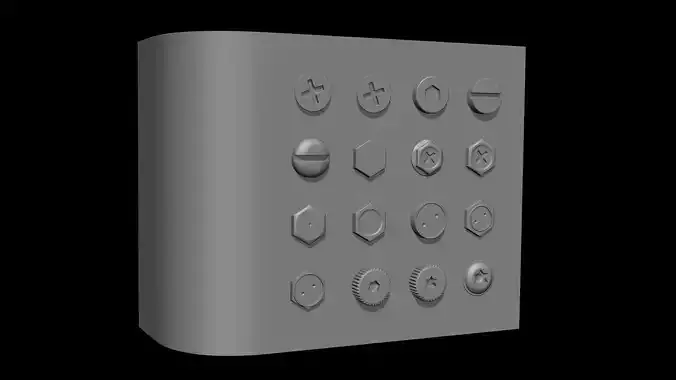 CGA SCREW HEADS 01 3D model