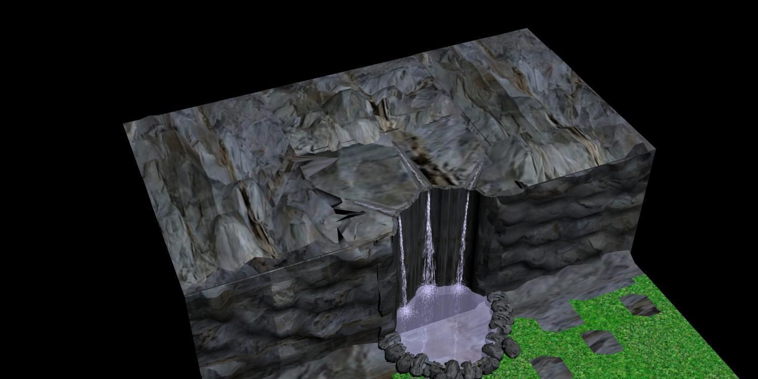 Animated Water Fall 3D model_4