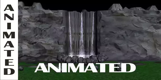 Animated Water Fall 3D model