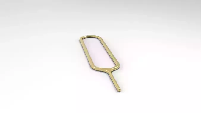 Sim-Removal-Ejector-Pin gold plated key ring 3D print model