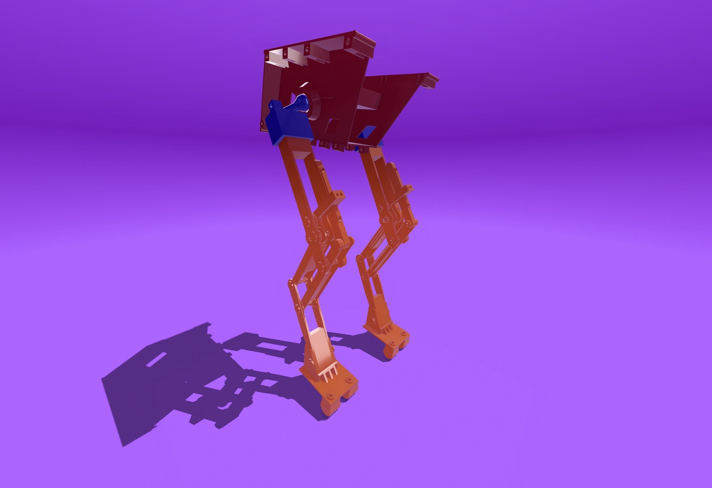 XTI PASSIVE DYNAMIC ROBOT WALKER 3D print model_2