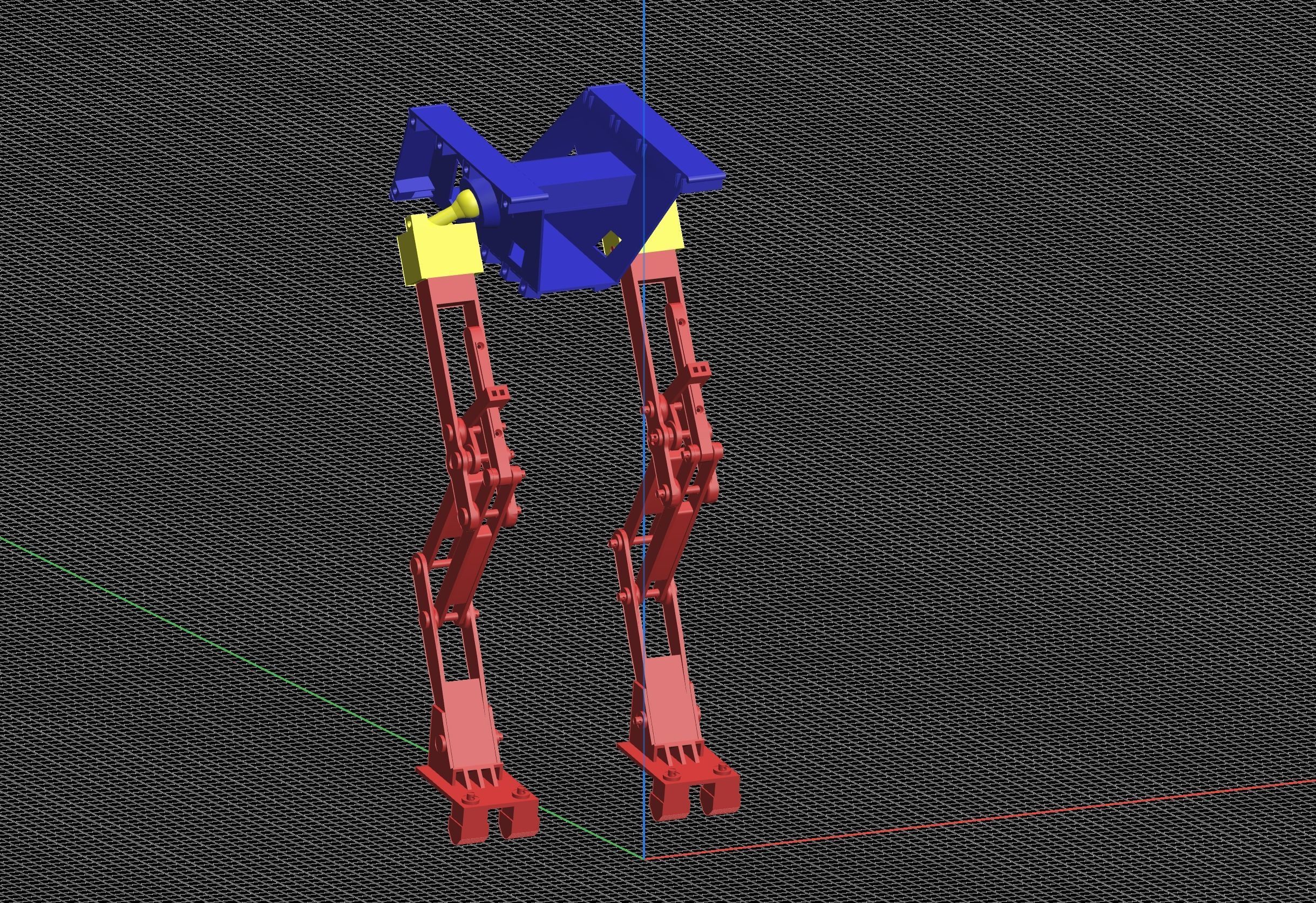 XTI PASSIVE DYNAMIC ROBOT WALKER 3D print model_7