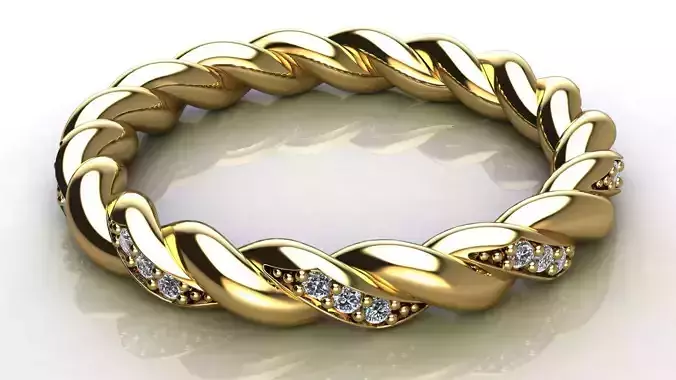 Paveflex Ring with Diamonds Interspersed