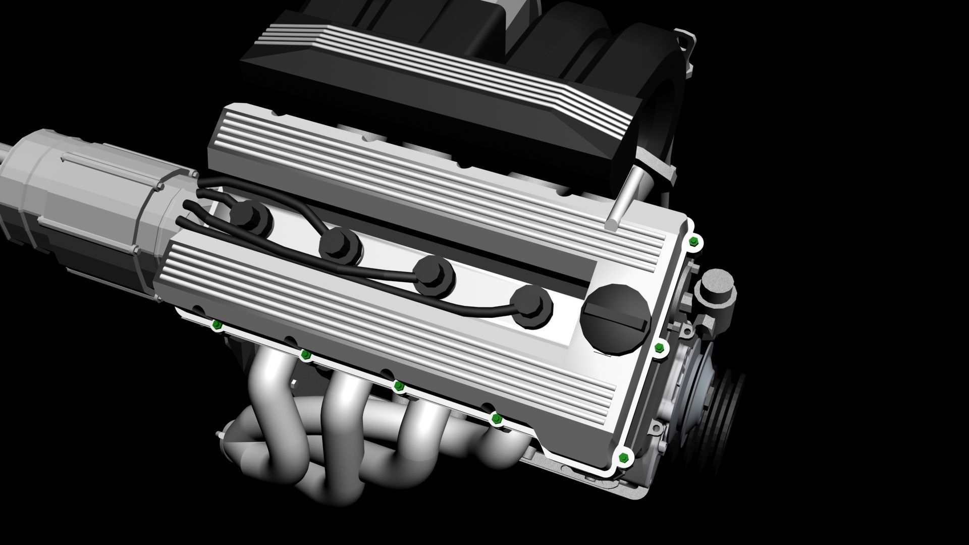 Engine 4 cylinders double cam electronic injection 16v- M42B18 3D model_4