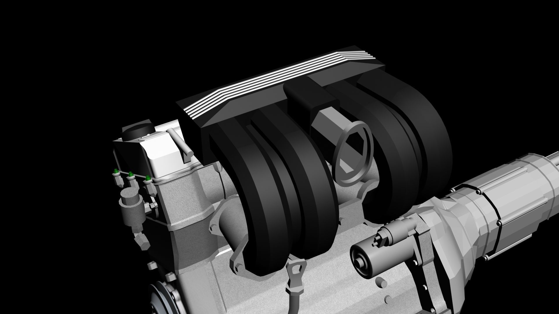 Engine 4 cylinders double cam electronic injection 16v- M42B18 3D model_2