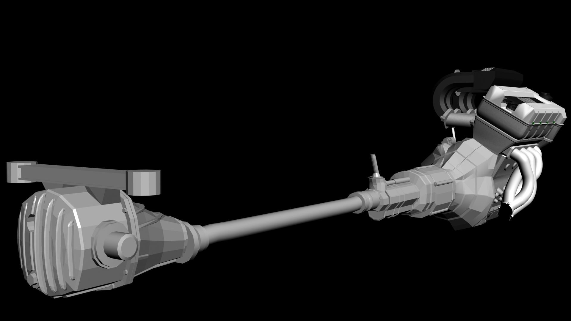 Engine 4 cylinders double cam electronic injection 16v- M42B18 3D model_1