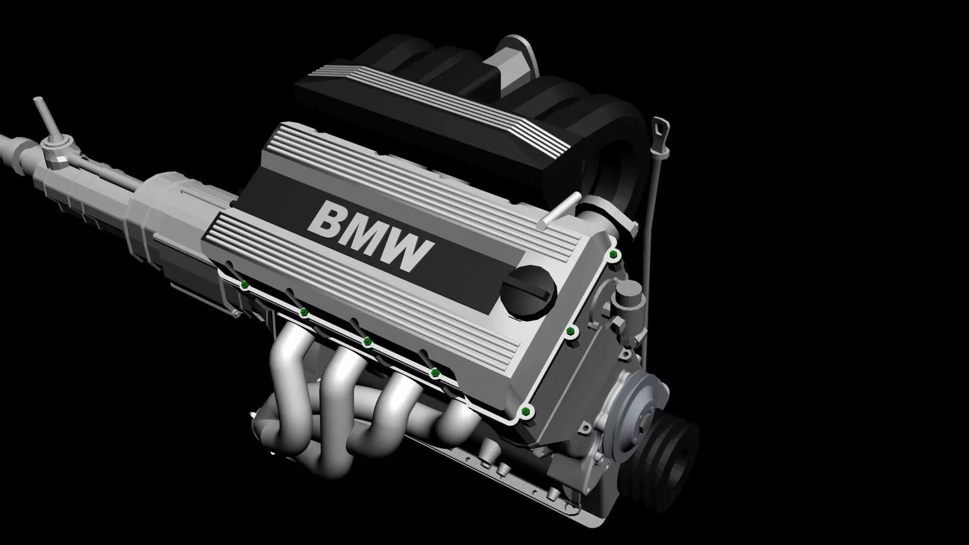 Engine 4 cylinders double cam electronic injection 16v- M42B18 3D model_0