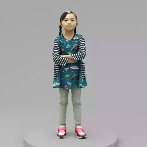 A Lovely Girl With Arms Crossed  3D model