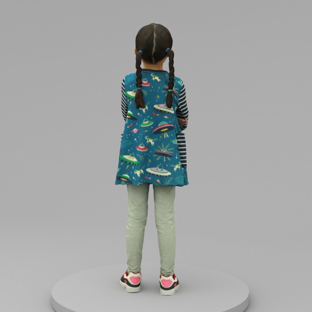 A Lovely Girl With Arms Crossed  3D model_3