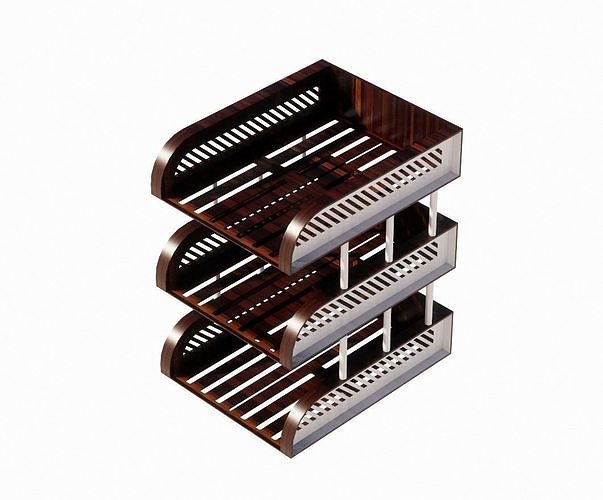 Wooden Paper Tray  3D model